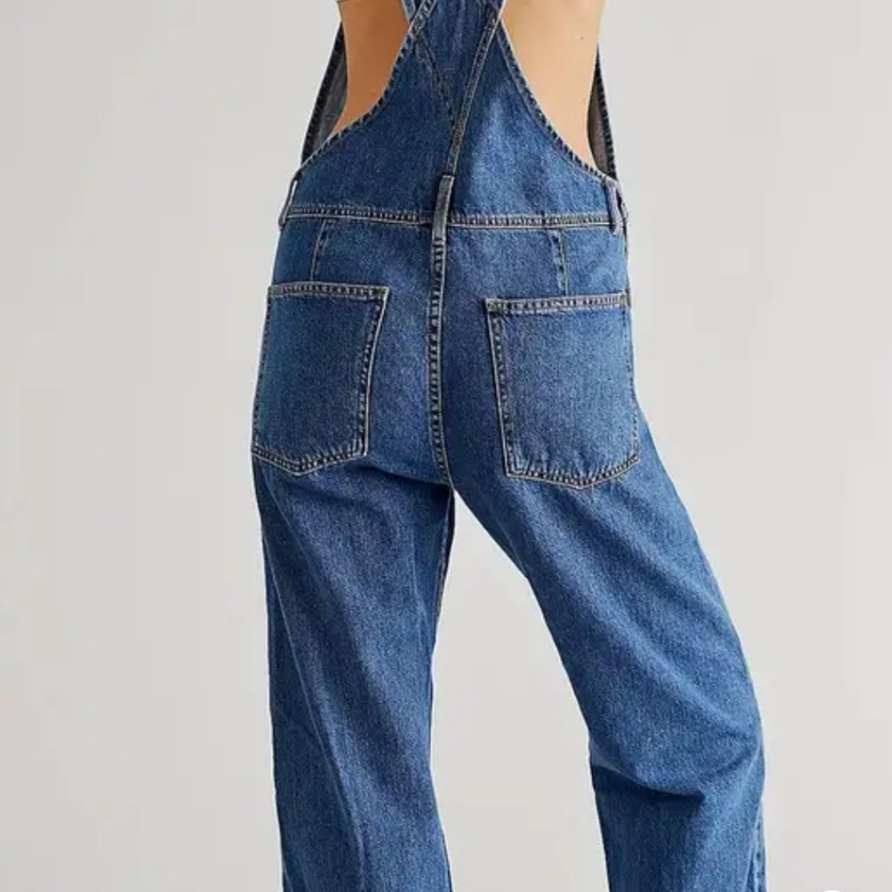 All time faves bib denims in medium blue. Medium blue wash.  Sz large. N… - Picture 4 of 7